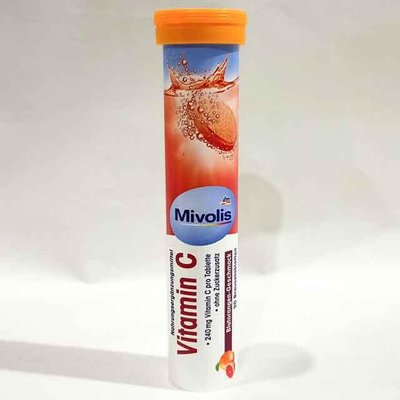 Вітаміни розчинні шипучі Mivolis Vitamin C - 20 таблеток, Вітаміни та харчові добавки 20230518002 фото