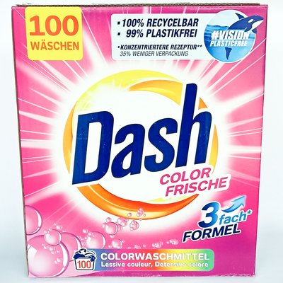 Пральний порошок Dash Color Frische для кольорових речей, 100 циклів прання, 6 кг Німеччина Dh-00491 фото