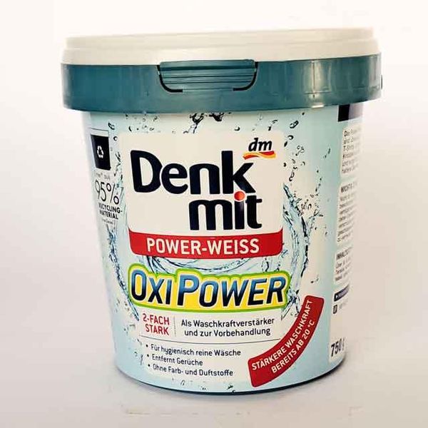 Плямовивідник з активним киснем для білих речей Denkmit Oxi Power Power-weiss 750 г Німеччина НФ-00000520 фото