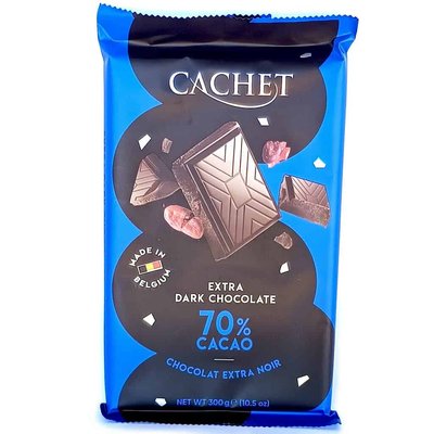 Екстра чорний шоколад Cachet Extra dark chocolate 70% Cacao 300г Бельгія 20220105013 фото