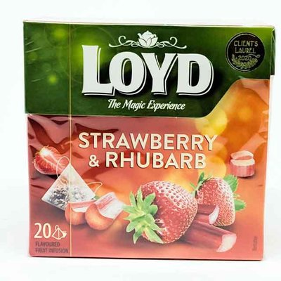 Чай LOYD Strawberry Rhubarb з полуницею та ревнем 20 пірамідок 20220105150 фото