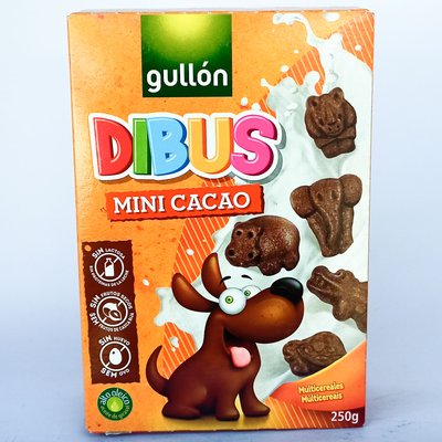 Безлактозне какао печиво у формі тварин Gullon Dibus Mini Cacao 250г Іспанія 20220105057 фото