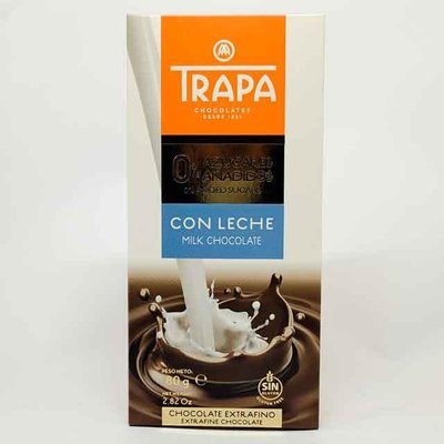 Шоколадка Trapa Milk Chokolate Sugarfree молочний шоколад без цукру 80 г Іспанія 23450 фото