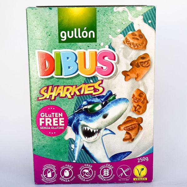 Печиво Gullon Dibus Sharkies Гуллон акули без глютена та лактози 250 г Іспанія 20220105059 фото