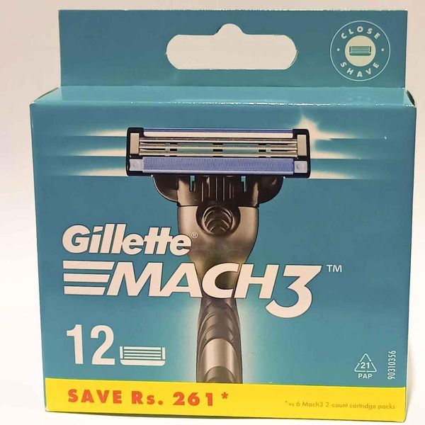 Gillette Mach3 Змінні картріджи для гоління (леза касети) чоловічі 12 шт Японія, леза для бритв 4987176102232 фото