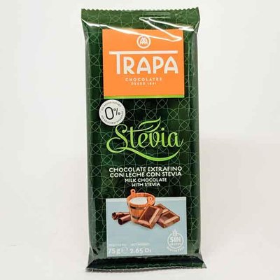 Молочний шоколад зі стевією Trapa Stevia Milk Chocolate, 75 г Іспанія 23721 фото