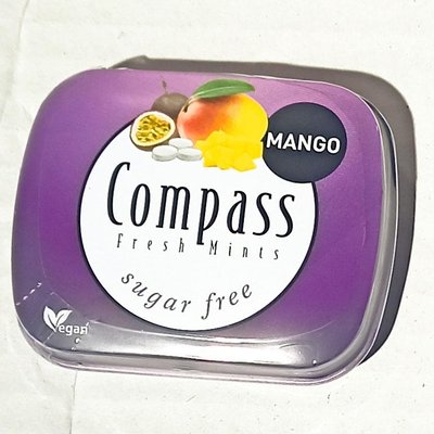 Льодяники з смаком манго Compass Mango 12шт по 14g без цукру Німеччина 4017602700890 фото