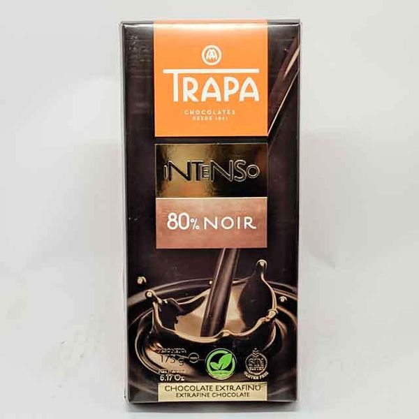 Екстра чорний шоколад без глютену Trapa Intenso 80% cacao 175 г Іспанія Веган 23207 фото