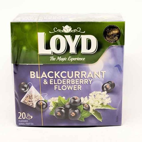 Чай LOYD Blackcurrant & Elderberry фруктовий із чорною смородиною і квітами чорної бузини 20 ріоамідок 20220105148 фото