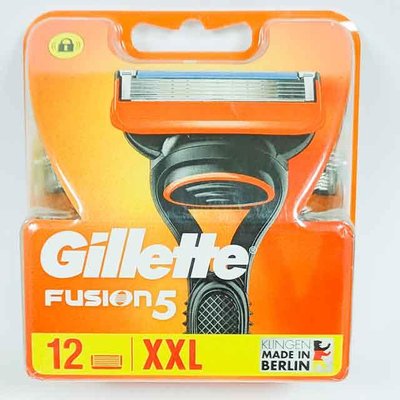 Змінні картриджі для гоління (леза касети) чоловічі Gillette Fusion 5 касети 12 шт, леза для бритв 20230303002 фото