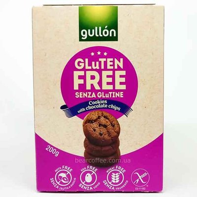 Печиво Без Глютену і Лактози з Шоколадною Крихтою Gullon Gluten Free Cookies Chocolate 200 г Іспанія 20220105087 фото