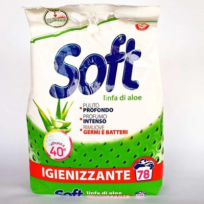 Пральний порошок антибактеріальний Soft Aloe з ароматом алое 78 циклів 3.9 кг Італія НФ-00000774 фото