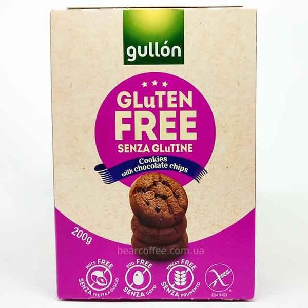 Печиво Без Глютену і Лактози з Шоколадною Крихтою Gullon Gluten Free Cookies Chocolate 200 г Іспанія 20220105087 фото