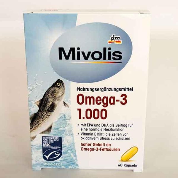 Риб'ячий жир Mivolis Omega-3 60 капсул, Вітаміни та харчові добавки 20220707001 фото