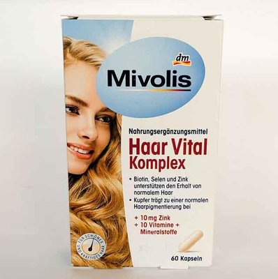 Вітаміни для волосся Mivolis Haar Vital Komplex 60 капсул, Вітаміни та харчові добавки 20220707003 фото