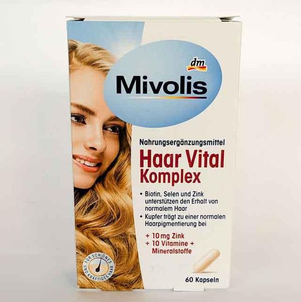 Вітаміни для волосся Mivolis Haar Vital Komplex 60 капсул, Вітаміни та харчові добавки 20220707003 фото