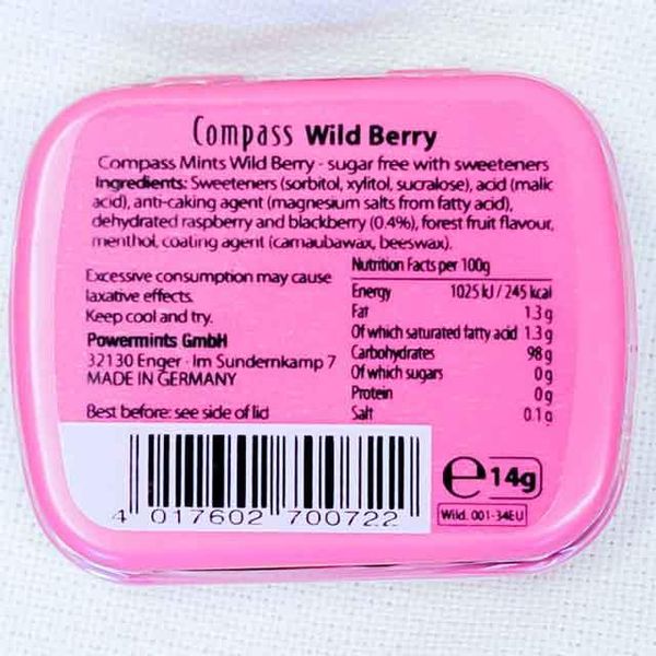 Льодяники з смаком лісових ягід Compass Wild Berry 12 шт по 14g без цукру Німеччина 20230227002 фото